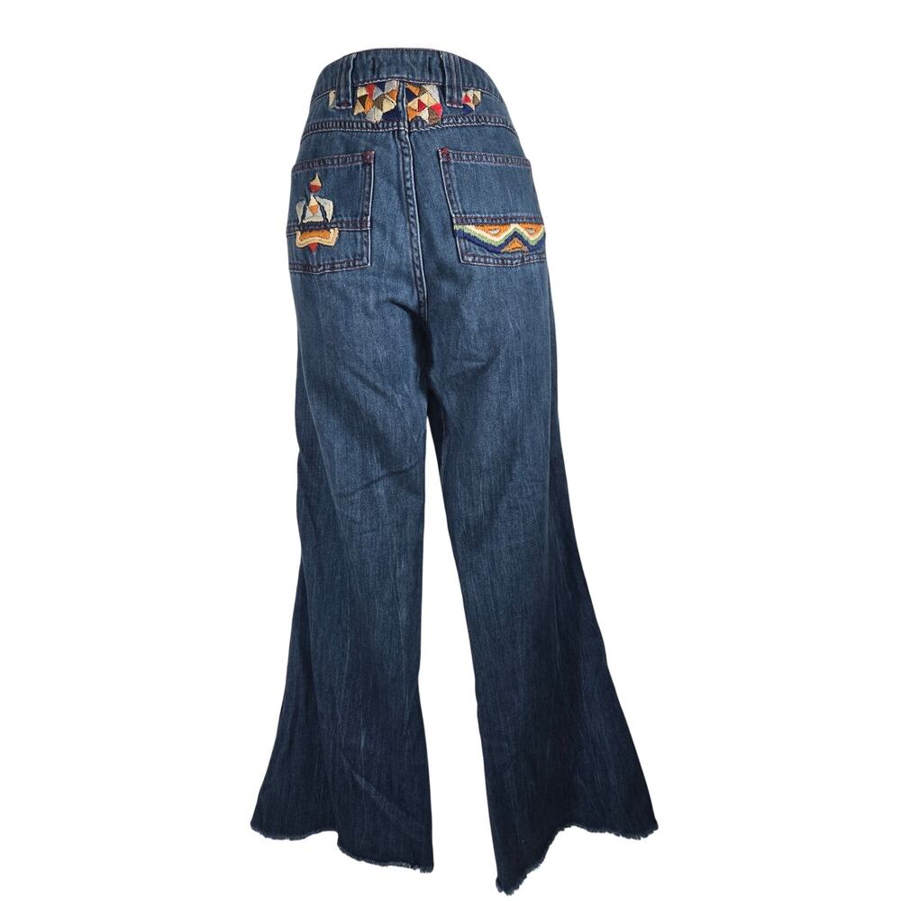 Free People Heartbreaker Embroidered Jeans Size 24 - Picture 2 of 11